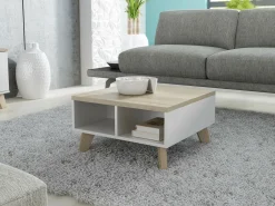 Sofabord Larfloi 100 (Hvid + Sonoma eg)