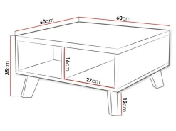Sofabord Larfloi 100 (Hvid + Sonoma eg)