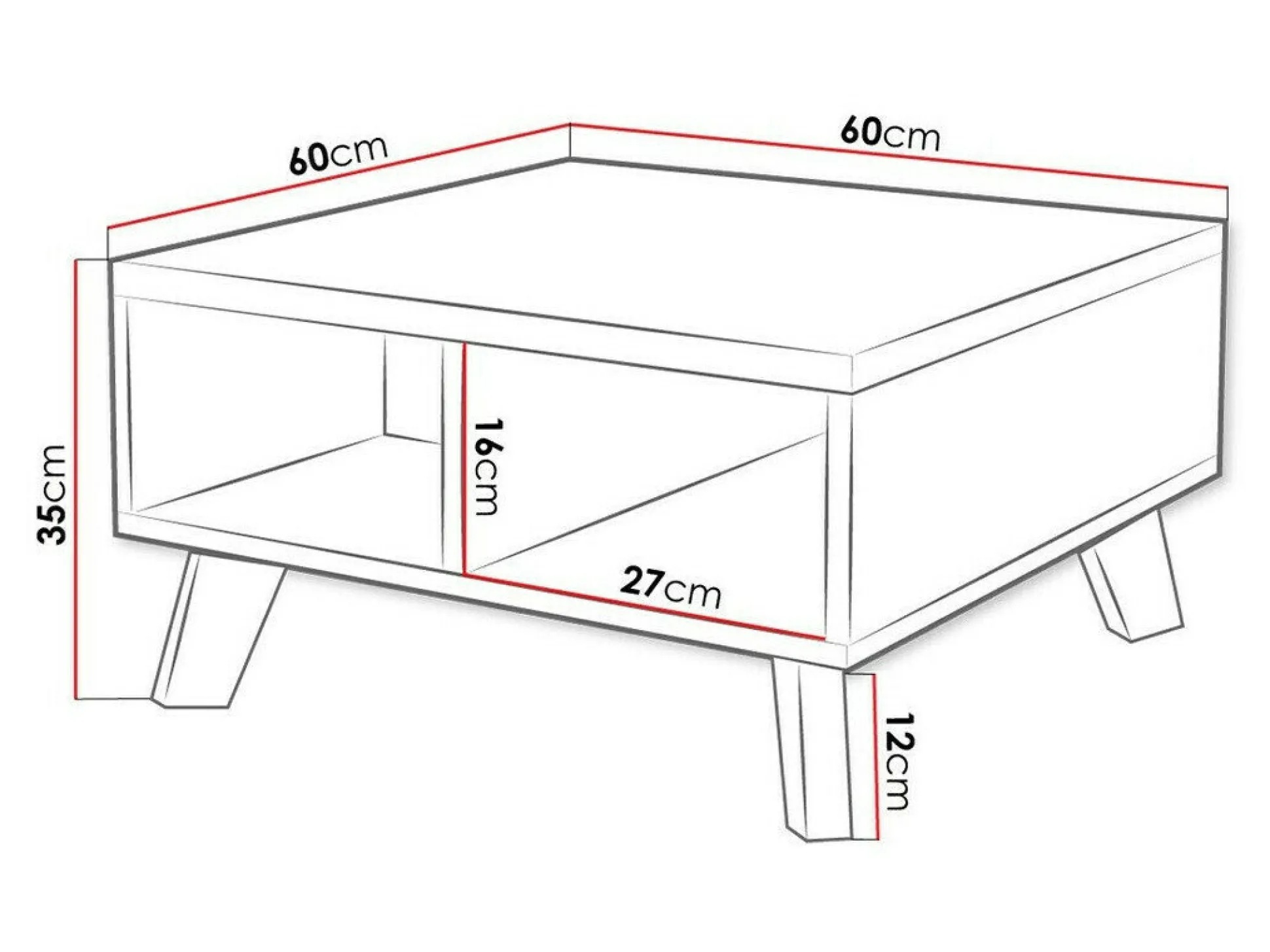 Sofabord Larfloi 100 (Hvid + Sonoma eg)