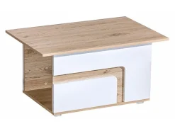 Sofabord Levtala 100 (Lys eg + Hvid)