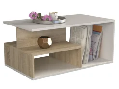 Sofabord Mandeville 166 (Hvid + Sonoma eg)