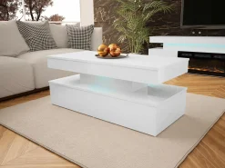 Sofabord Monfero (Hvid + Glansfuld hvid)