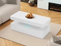 Sofabord Monfero (Hvid + Glansfuld hvid)