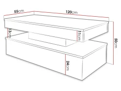 Sofabord Monfero (Hvid + Glansfuld hvid)