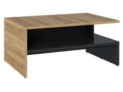 Sofabord Ontario 127 (Mat sort + Catania egetræ)