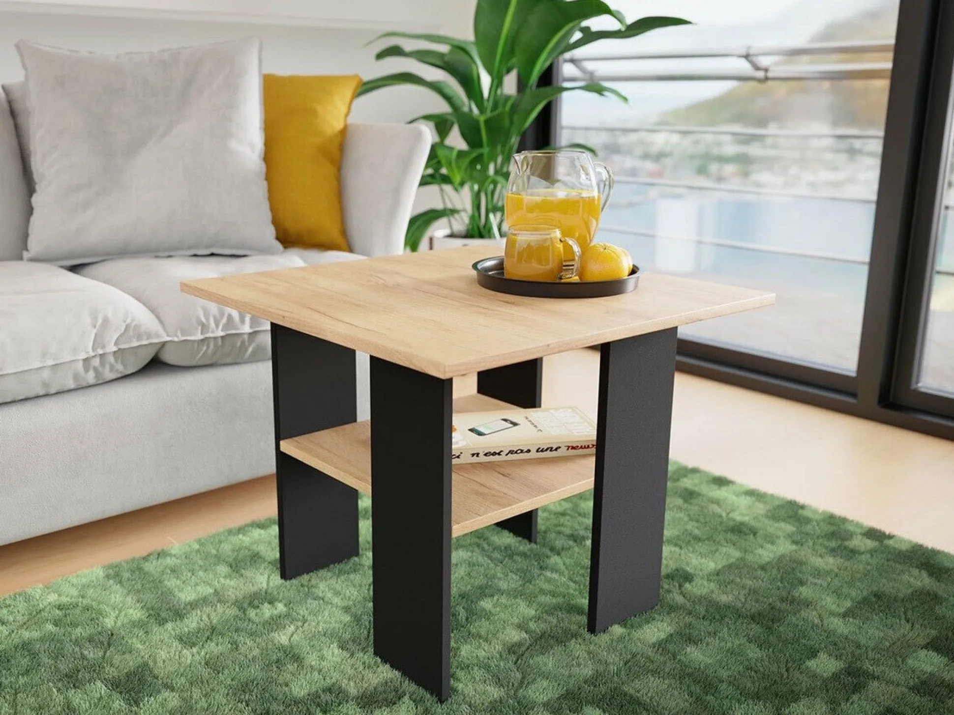 Sofabord Reading 102 (Sort + Craft egetræ)