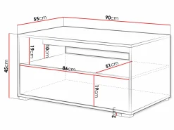Sofabord Sarasota 188 (Wotan eg + Hvid)