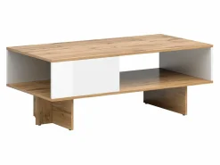 Sofabord Tivetra 124 (Wotan eg + Glansfuld hvid)