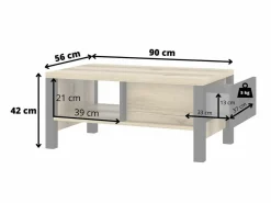 Sofabord Tornua 107 (Mørk gran + Mat sort)