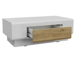 Sofabord Torsone 111 (Hvid + Glansfuld hvid + San remo eg)