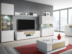 Sofabord Torsone 111 (Hvid + Glansfuld hvid + San remo eg)