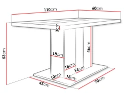 Sofabord Tucson 147 (Hvid + Sort)