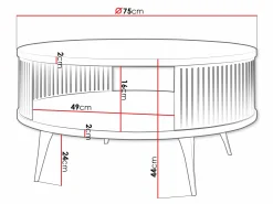 Sofabord Vitum I (Gylden + Hvid)