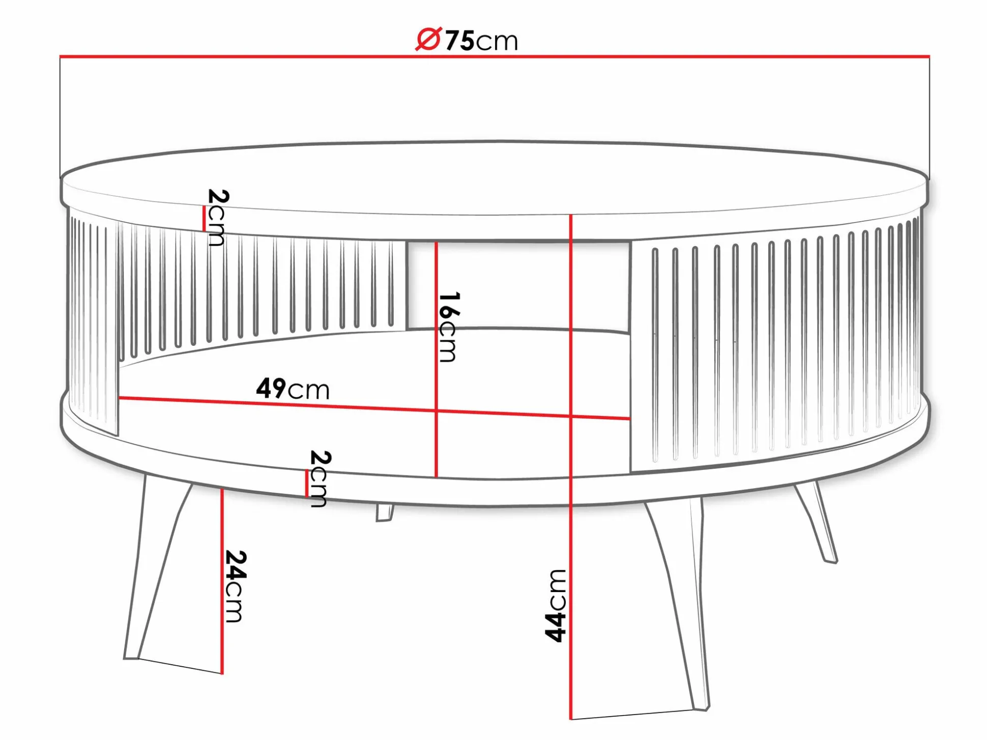Sofabord Vitum I (Gylden + Hvid)