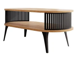 Sofabord Vitum III (Sort + Craft gylden eg)