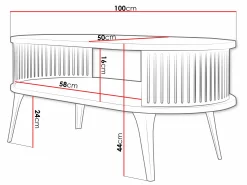 Sofabord Vitum III (Sort + Craft gylden eg)
