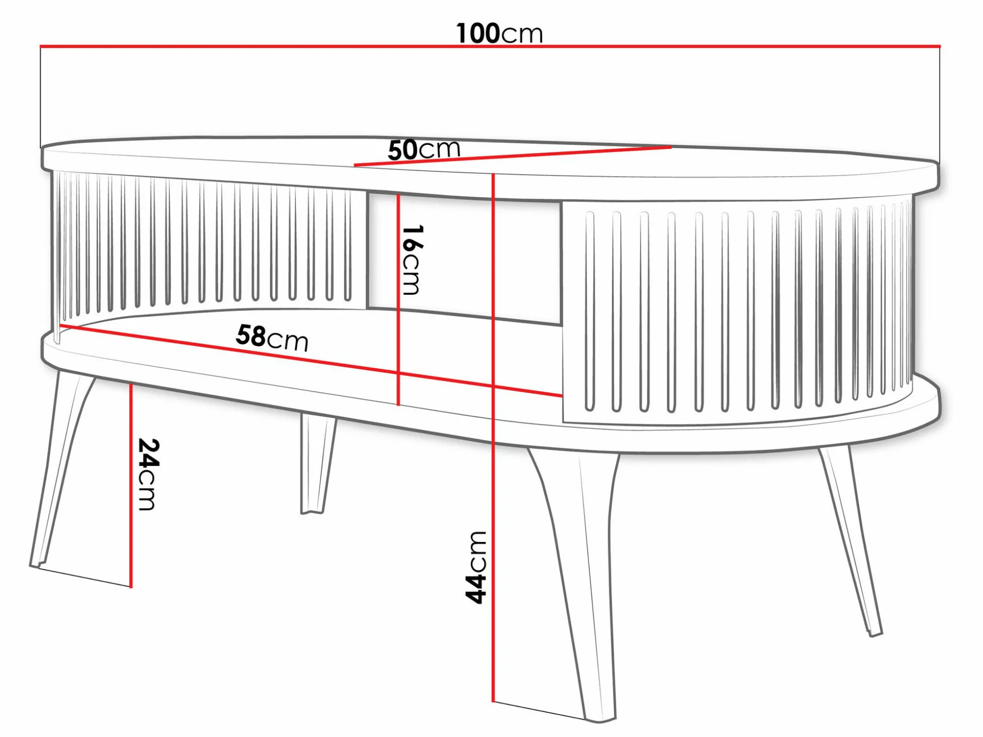 Sofabord Vitum III (Sort + Craft gylden eg)