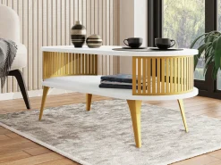 Sofabord Vitum IV (Gylden + Hvid)