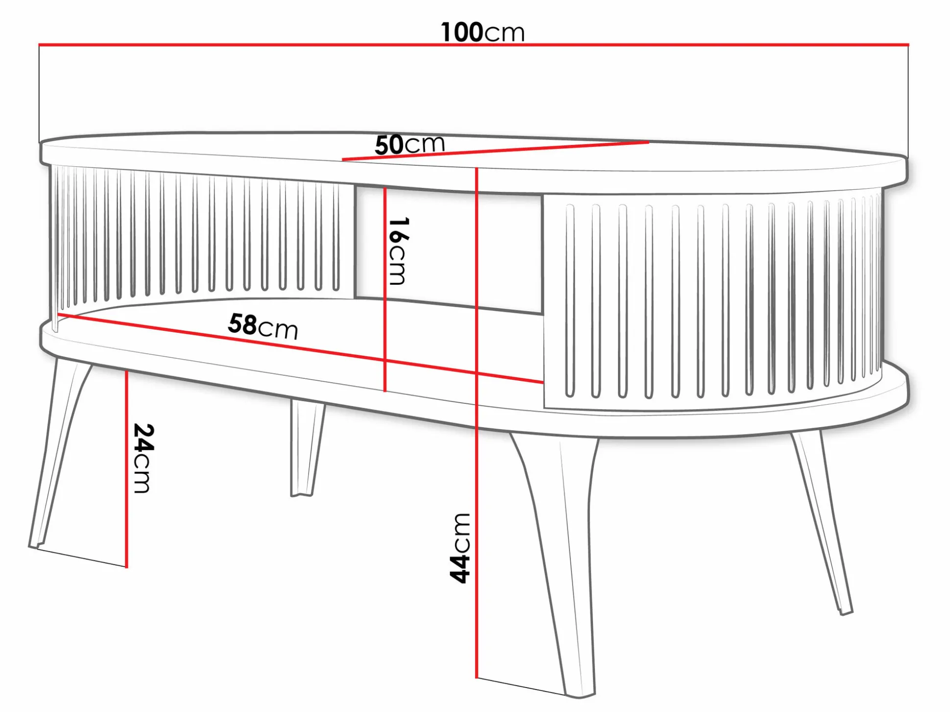 Sofabord Vitum IV (Gylden + Hvid)