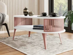 Sofabord Vitum V (Lyserød + Hvid)