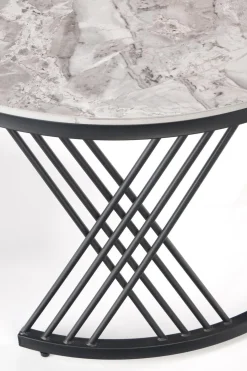 Sofabordssæt Houston Acetum (Sort + Grå marmor)