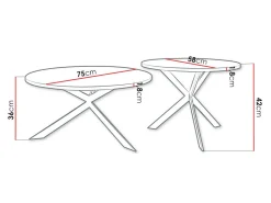 Sofabordssæt Oswego 108 (Hvid + Sort)