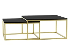 Sofabordssæt Oswego 102 (Sort + Gylden)