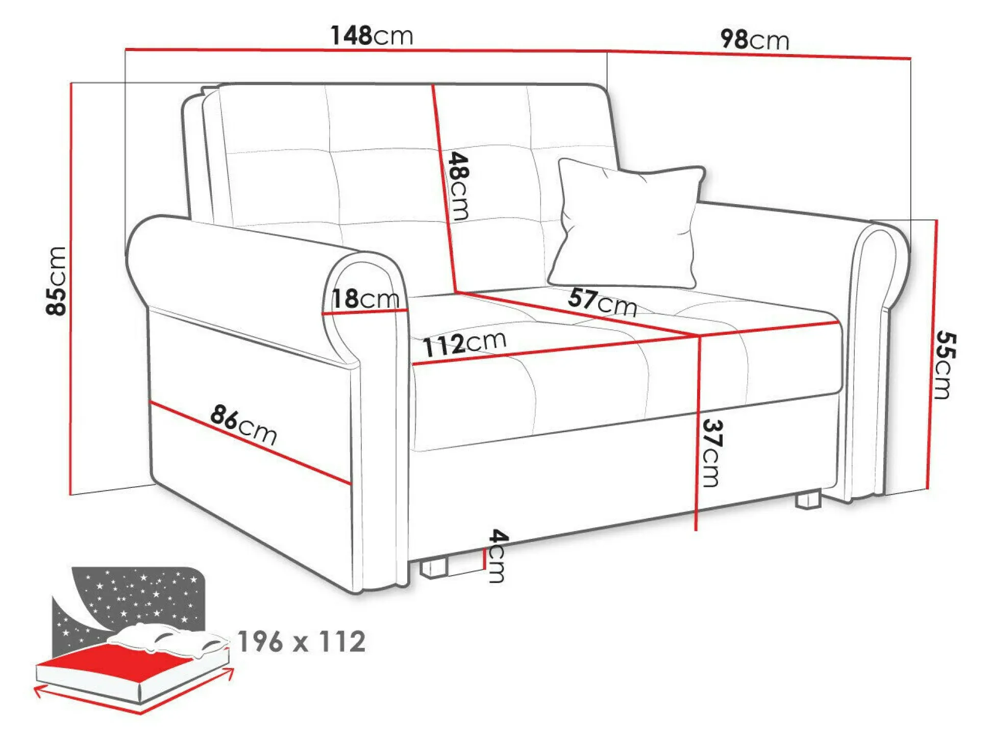 Sovesofa Aquala II (Mono 246)