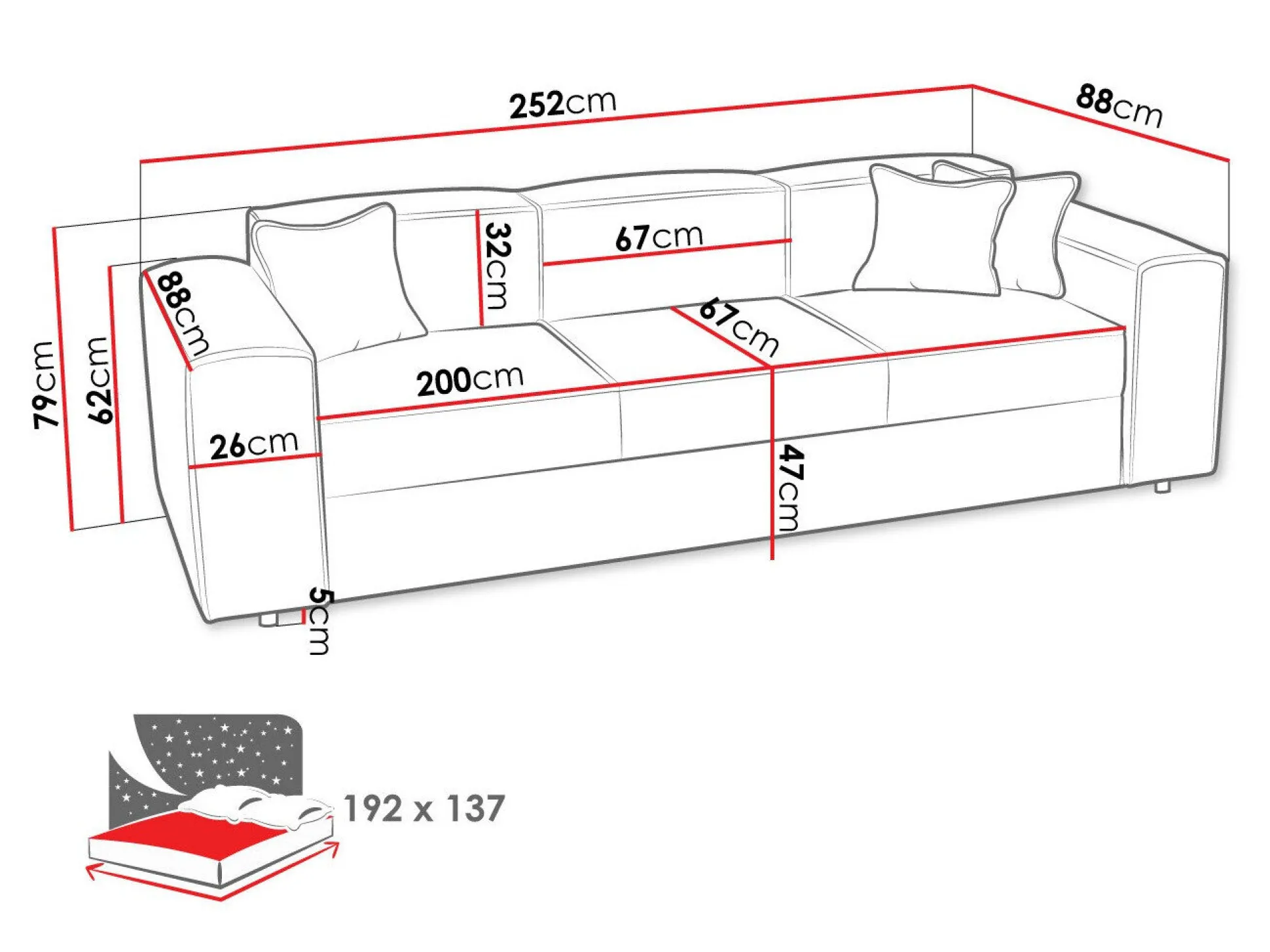 Sovesofa Clovis 114 (Poso 02)