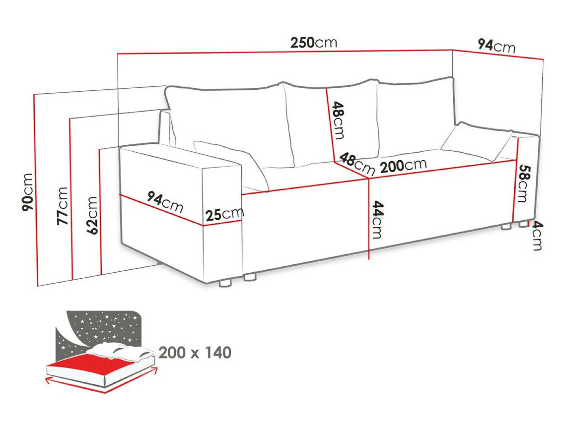 Sovesofa Clovis 104 (Poso 60)