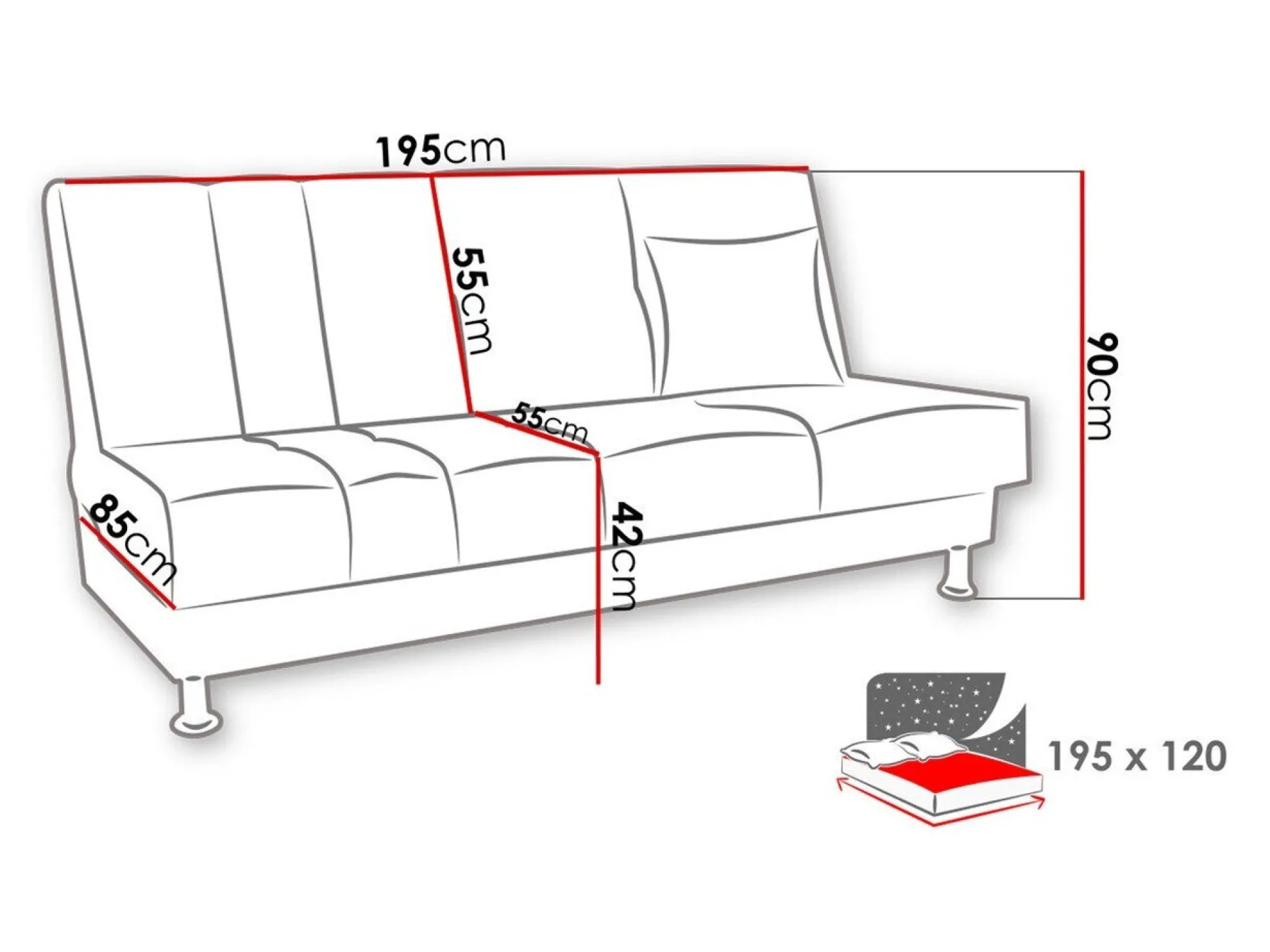 Sovesofa Columbus 141