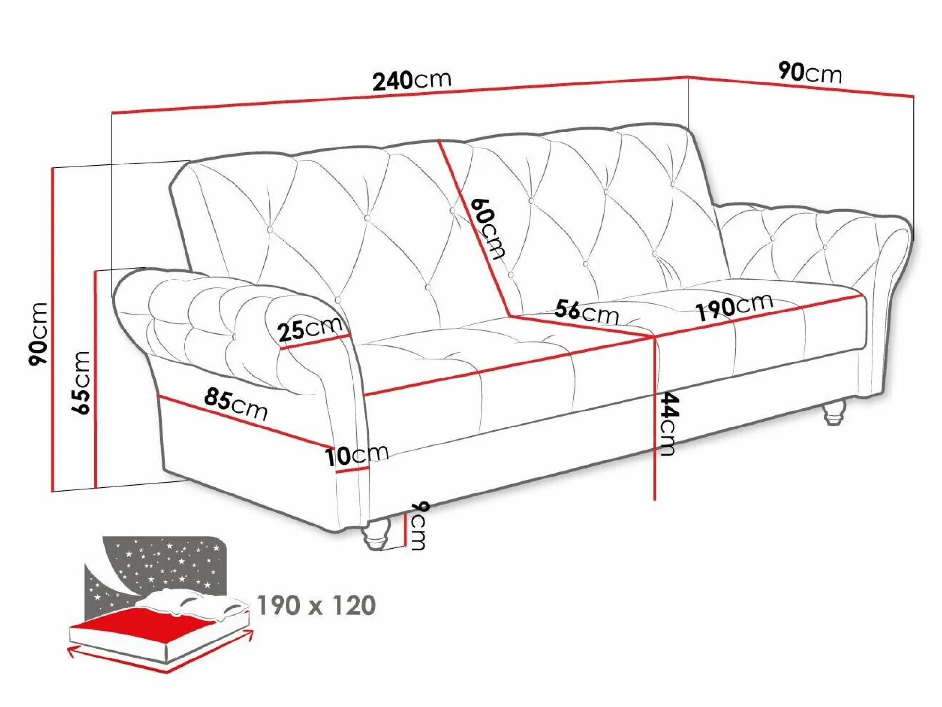 Sovesofa Columbus 209 (Kronos 6)