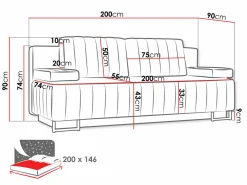 Sovesofa Columbus 152 (Lux 05)
