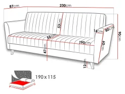Sovesofa Columbus 144 (Zanzibar 182)