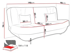 Sovesofa Comfivo Cervus (Alova 04 + Alova 46)