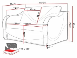 Sovesofa Decatur 102 (Rombix 017 + Lawa 17)