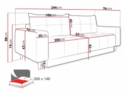 Sovesofa Delaware 104 (Bluvel 13)