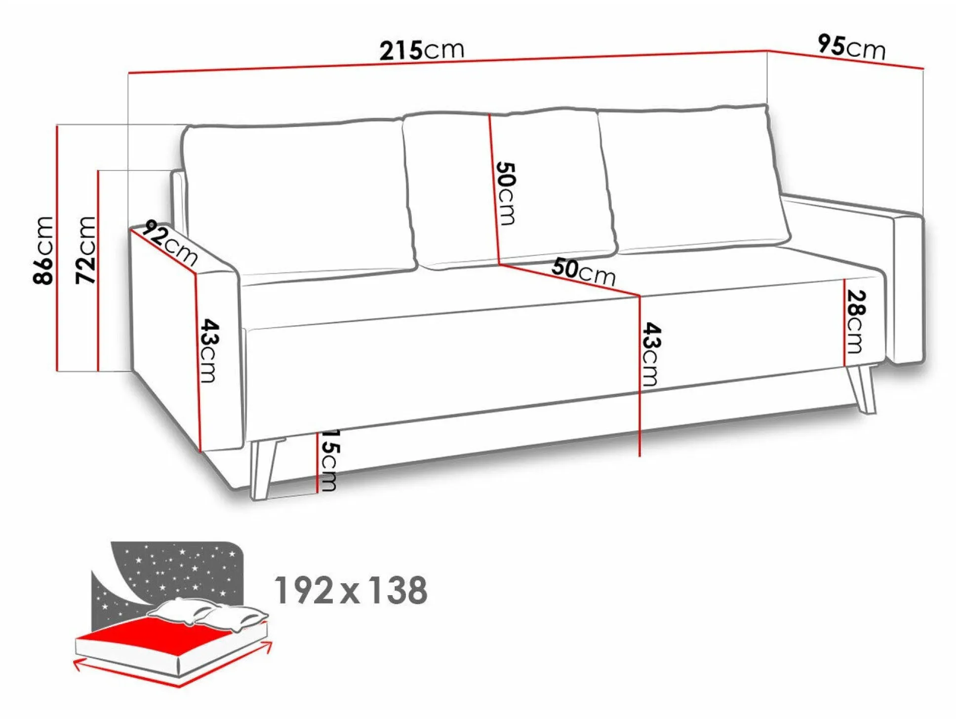 Sovesofa Delbene 128