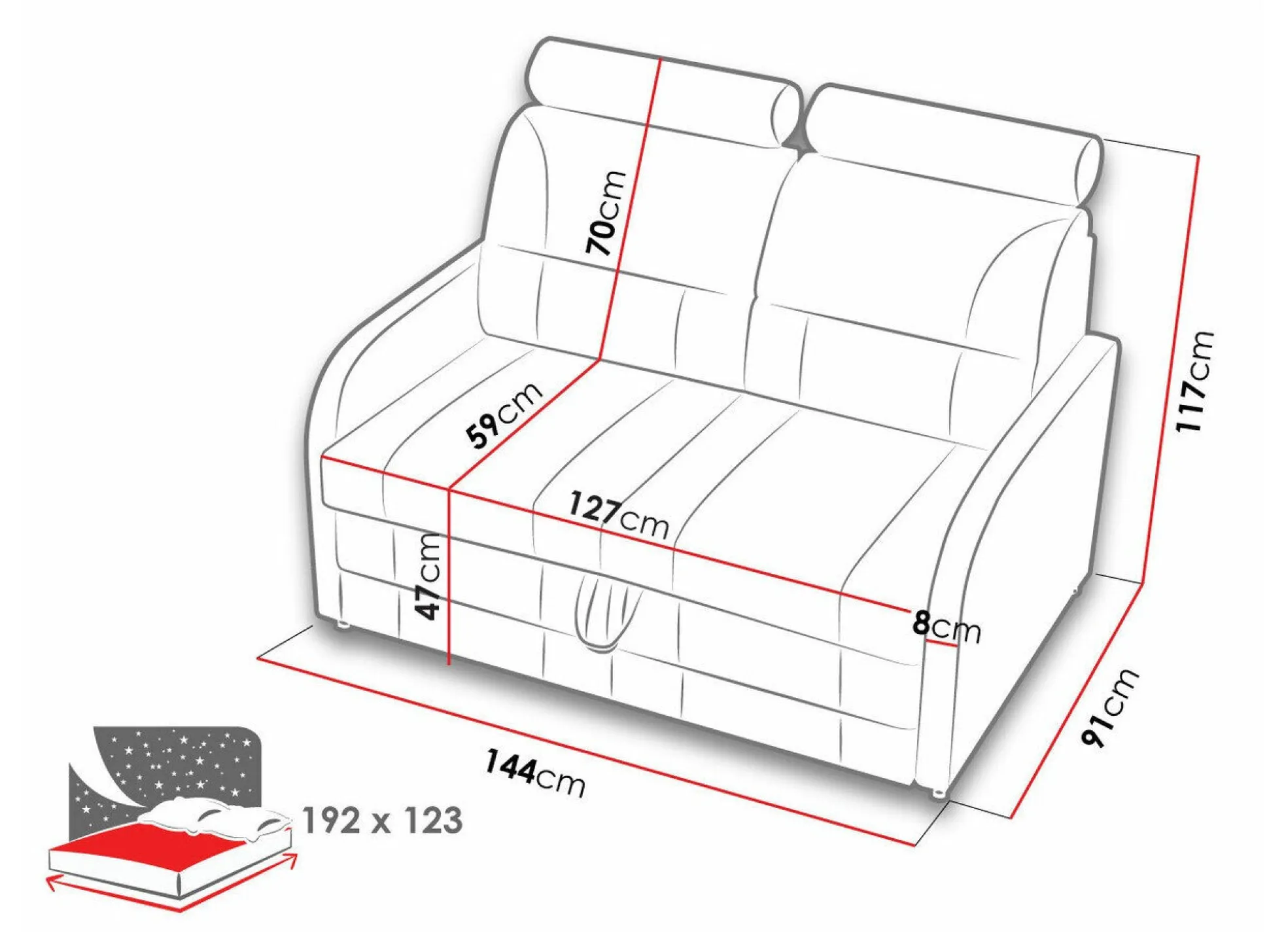 Sovesofa Kingsport 109
