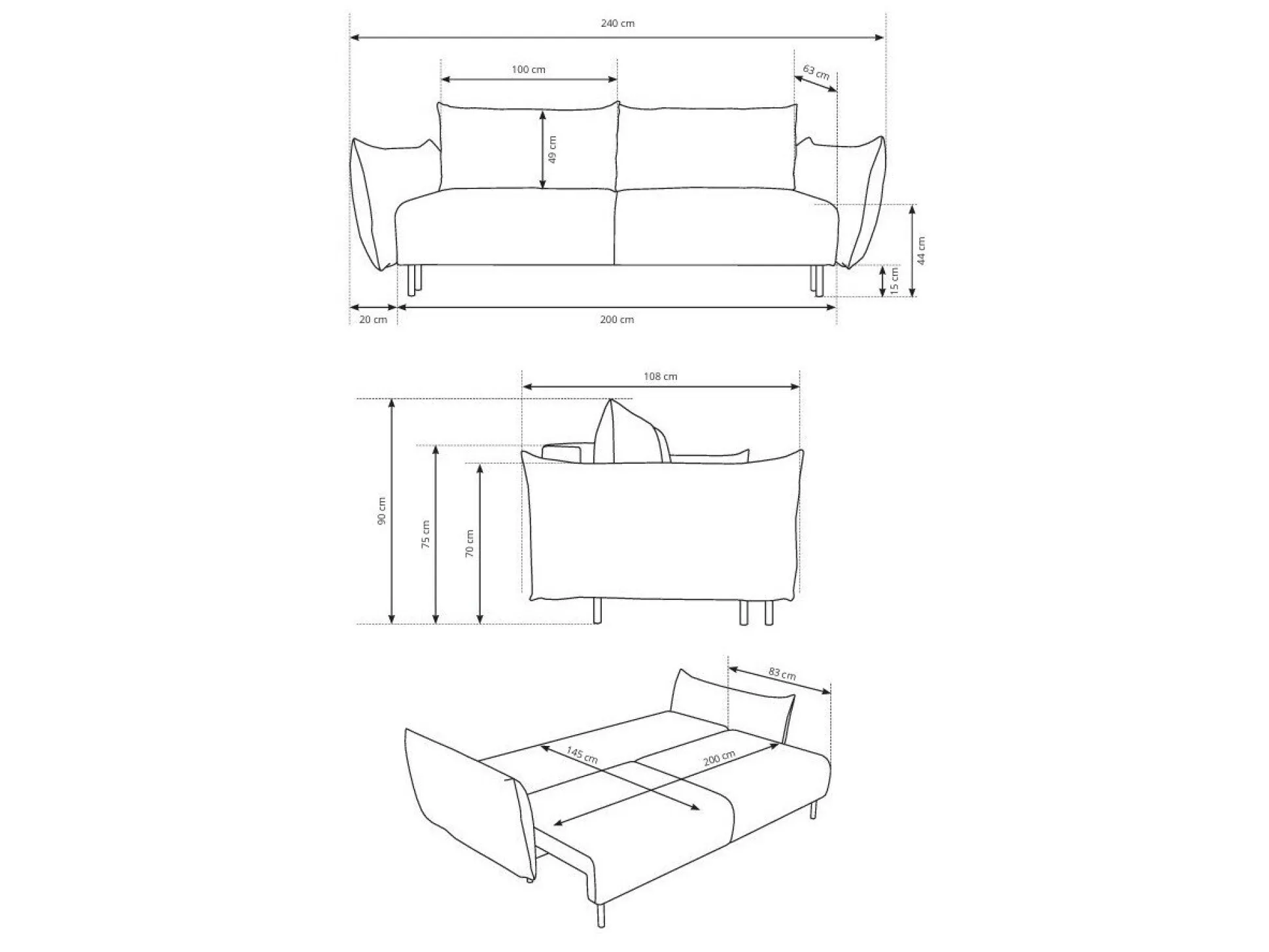 Sovesofa Kingston 131 (Horizon 08)