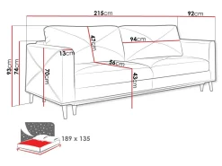 Sovesofa Lincoln 190 (Barrel 03)