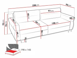 Sovesofa Stonecrest 104 (Sierra 744)