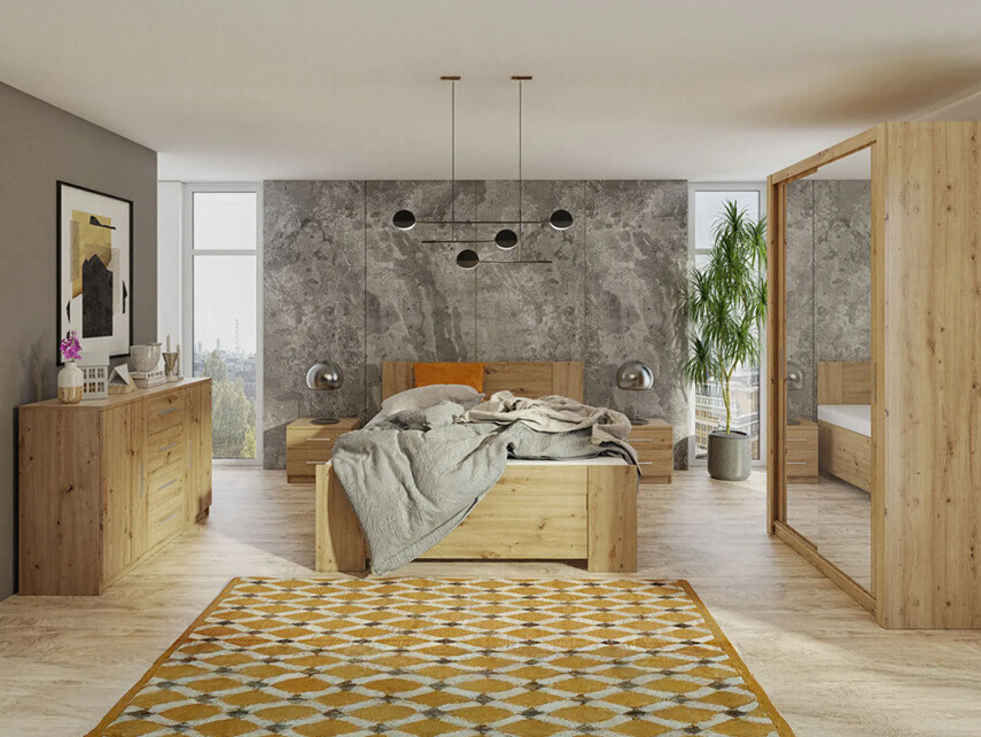 Soveværelsessæt Catromi 112 (Artisan eg)