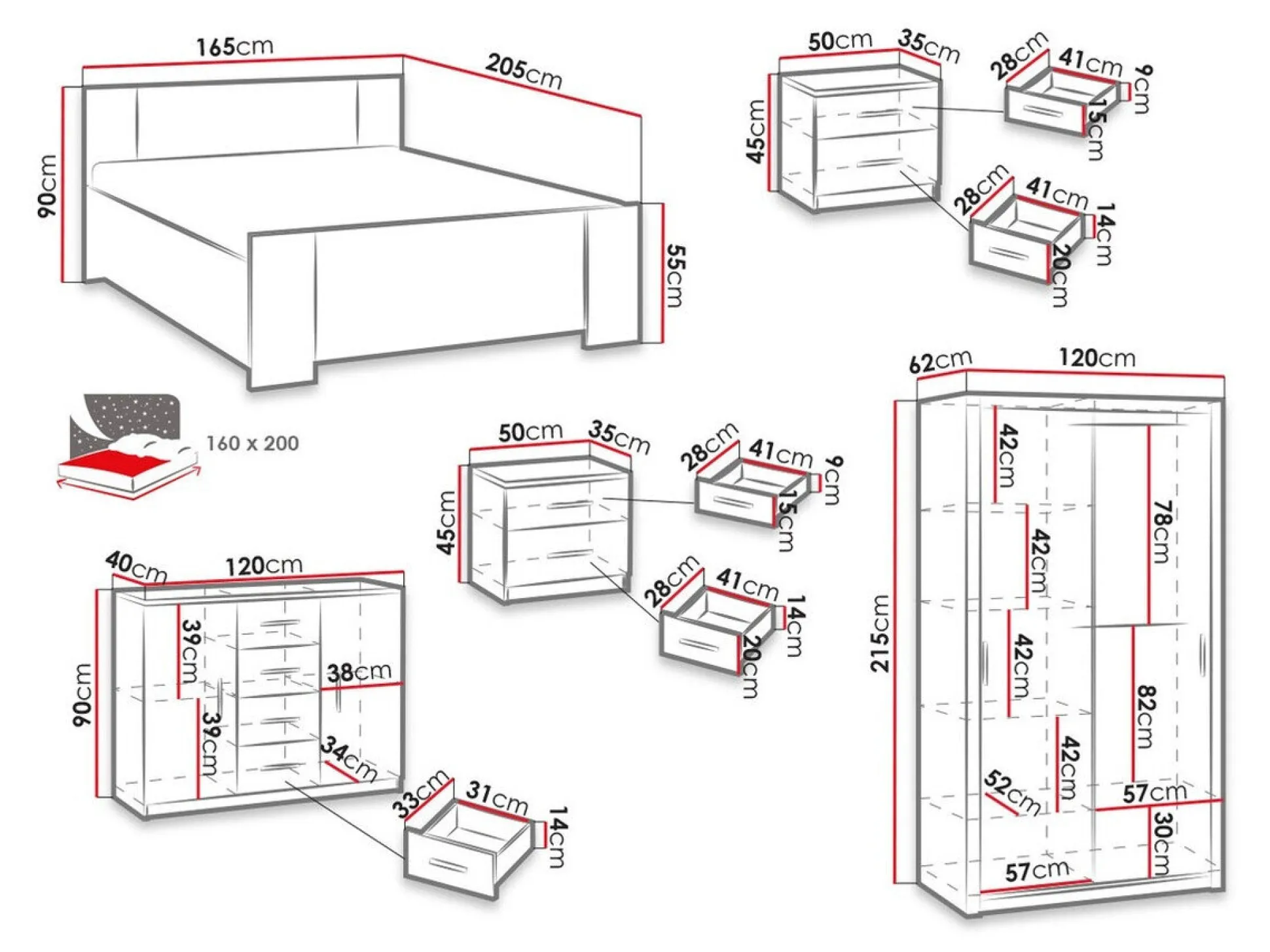 Soveværelsessæt Catromi 112 (Artisan eg)