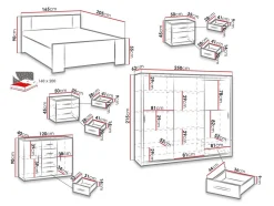 Soveværelsessæt Catromi 116 (Hvid)
