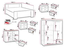 Soveværelsessæt Catromi 121 (Hvid)