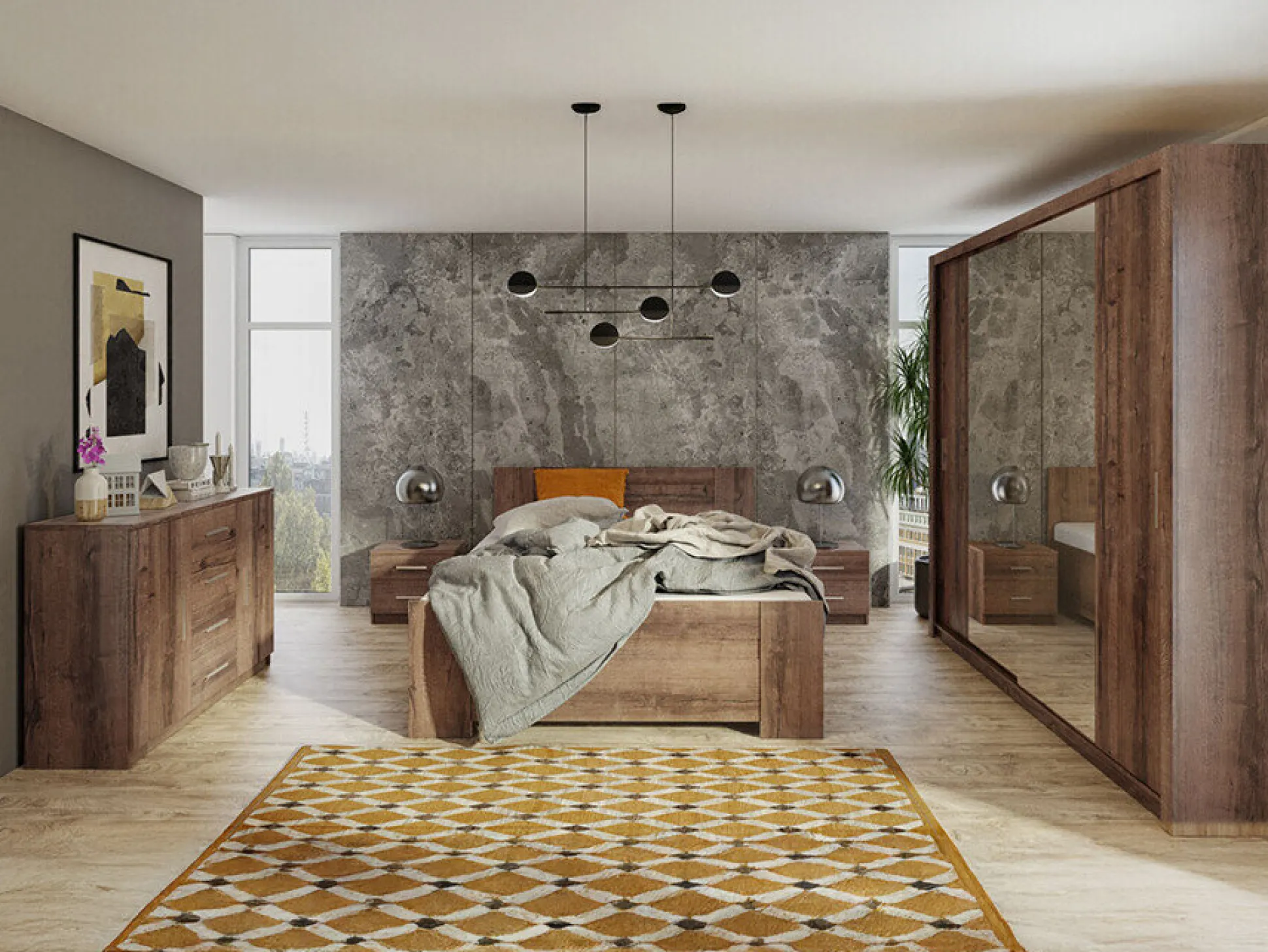 Soveværelsessæt Catromi 115 (Kloster eg)