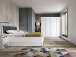 Soveværelsessæt Feldeli 122 (Hvid + Glansfuld hvid)