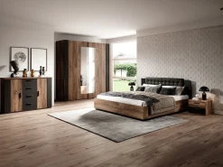 Soveværelsessæt Felelie 107 (Mørk flagstaf eg + Kobber)