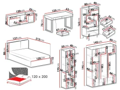 Soveværelsessæt Fiosono 113 (Eukalyptus + Egetræ)